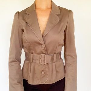 H&M brown belted professional blazer